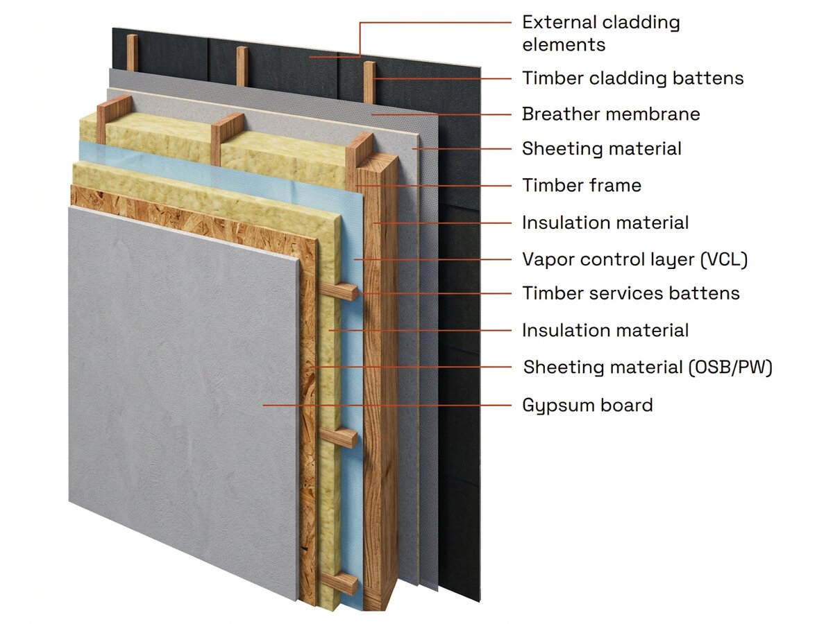 Wall panels – technical cross-section diagram