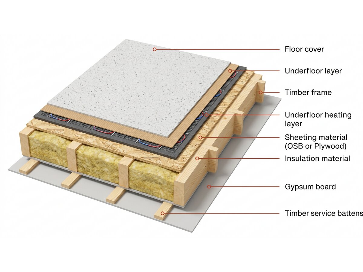 Floor cassettes – technical cross-section diagram