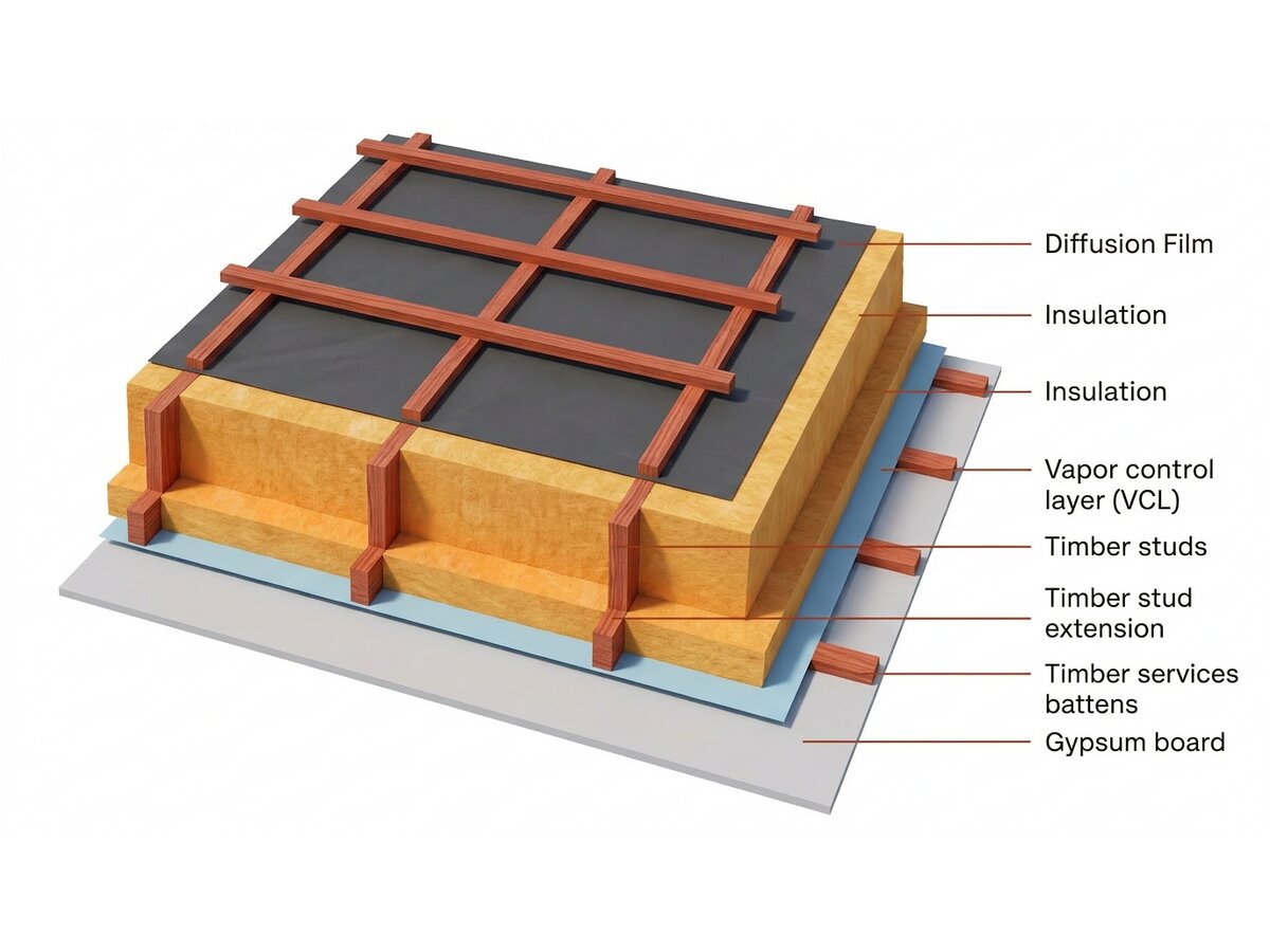 Roof cassettes – technical cross-section diagram