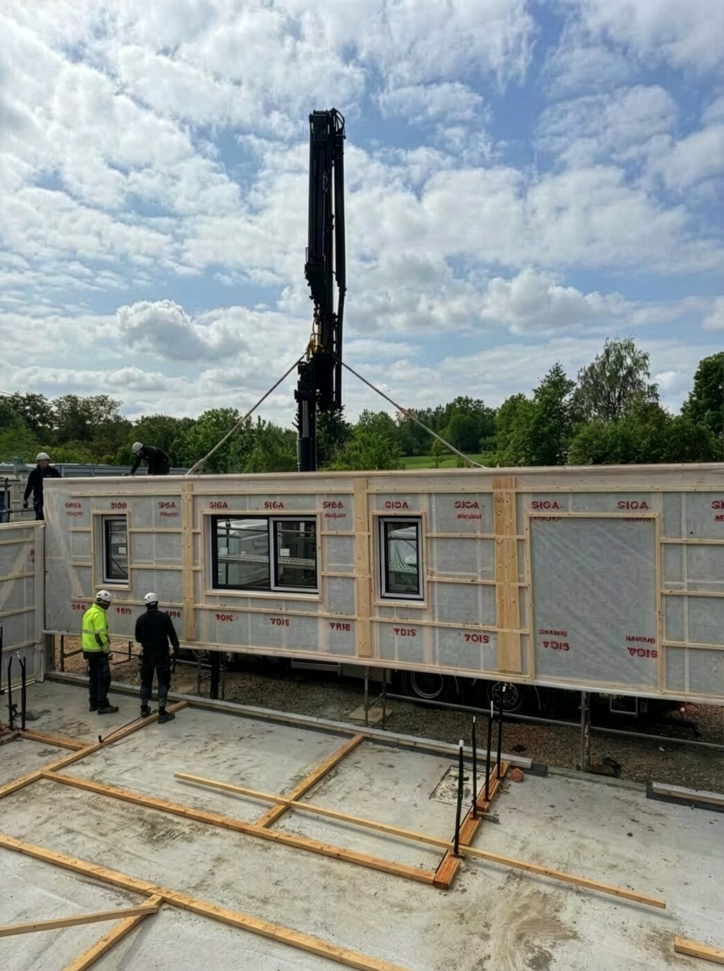 Wall panels installation photo 1