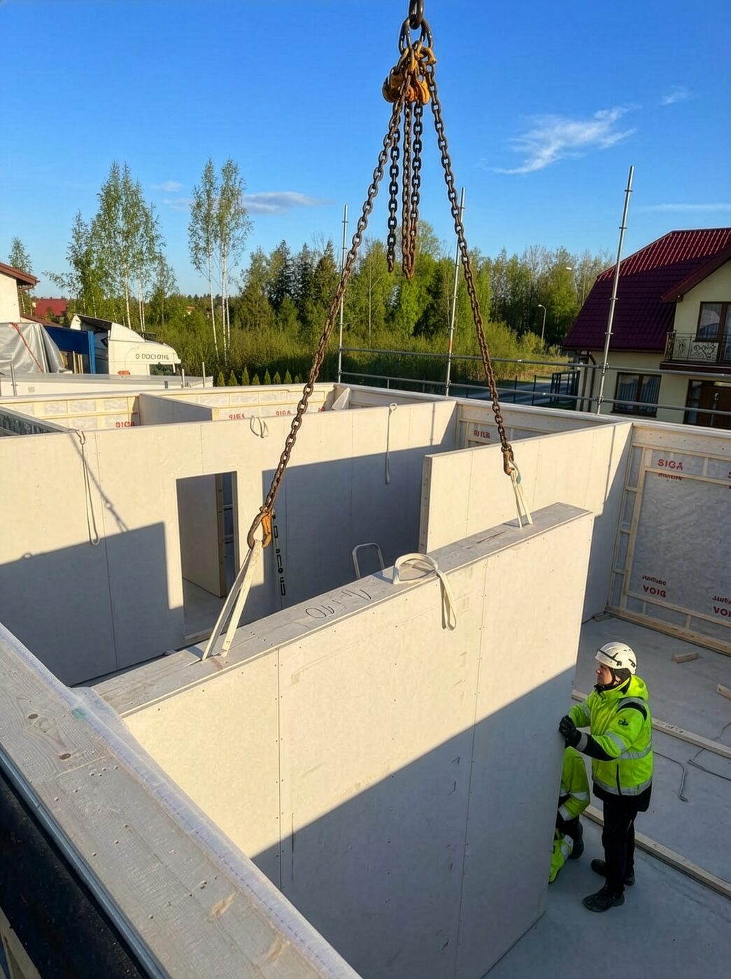Wall panels installation photo 4
